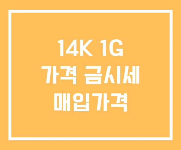 14K 1G 가격 금시세 매입가격