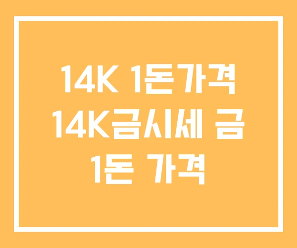 14K 1돈가격 14K금시세 금 1돈 가격
