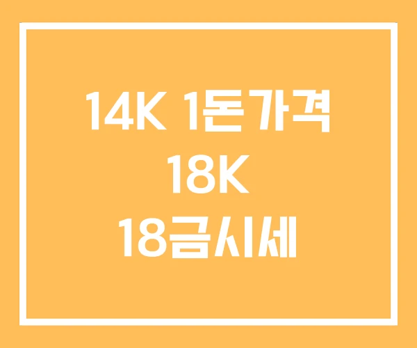 14K 1돈가격 18K 18금시세