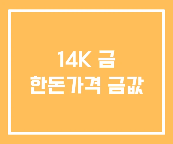 14K 금 한돈가격 금값