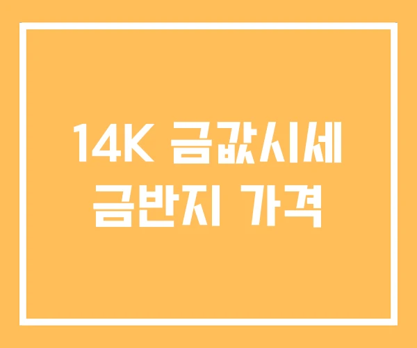 14K 금값시세 금반지 가격 14K 금값시세 금반지 가격