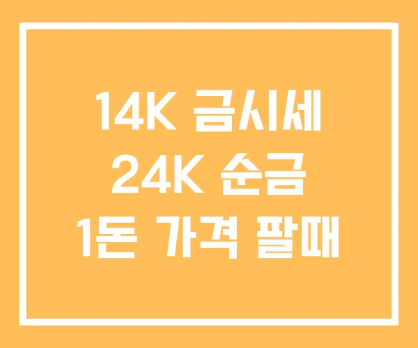 14K 금시세 24K 순금 1돈 가격 팔때 14K 금시세 24K 순금 1돈 가격 팔때