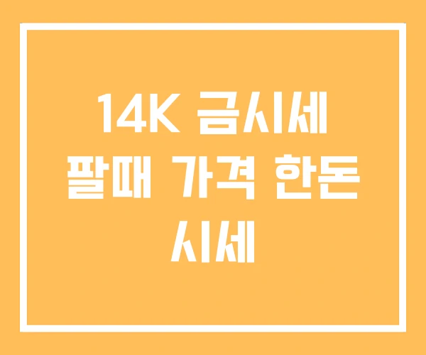 14K 금시세 팔때 가격 한돈 시세 14K 금시세 팔때 가격 한돈 시세