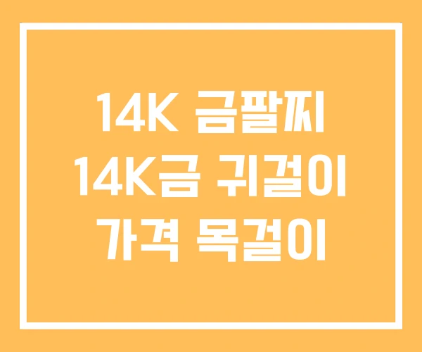 14K 금팔찌 14K금 귀걸이 가격 목걸이