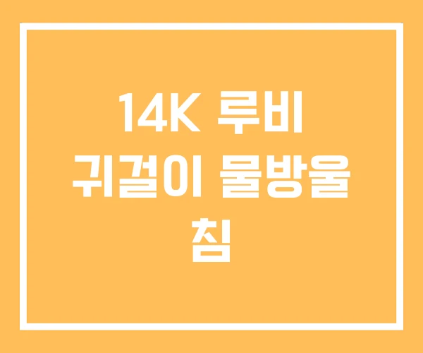 14K 루비 귀걸이 물방울 침 14K 루비 귀걸이 물방울 침