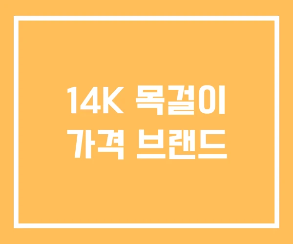 14K 목걸이 가격 브랜드