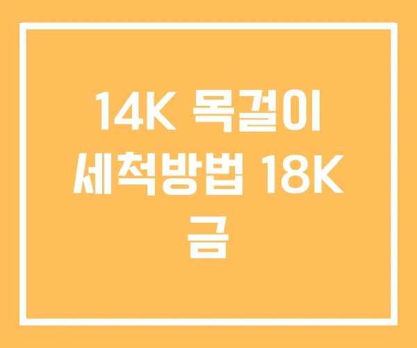 14K 목걸이 세척방법 18K 금 14K 목걸이 세척방법 18K 금