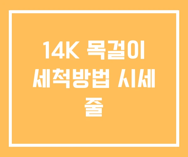 14K 목걸이 세척방법 시세 줄 14K 목걸이 세척방법 시세 줄