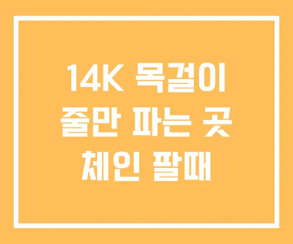 14K 목걸이 줄만 파는 곳 체인 팔때 14K 목걸이 줄만 파는 곳 체인 팔때