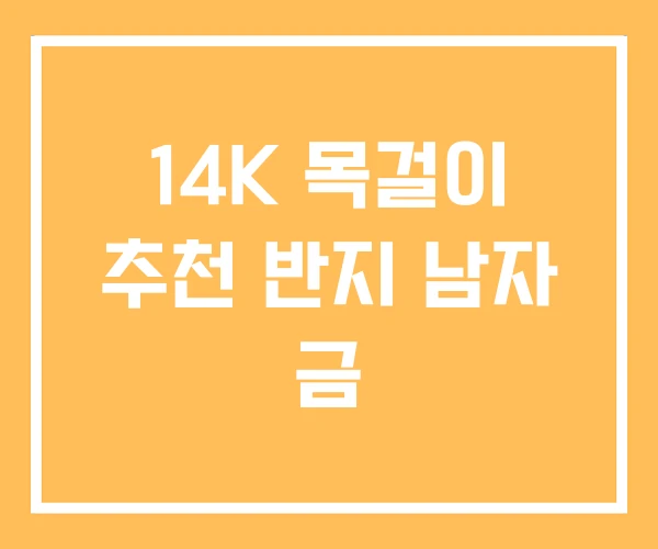 14K 목걸이 추천 반지 남자 금 14K 목걸이 추천 반지 남자 금