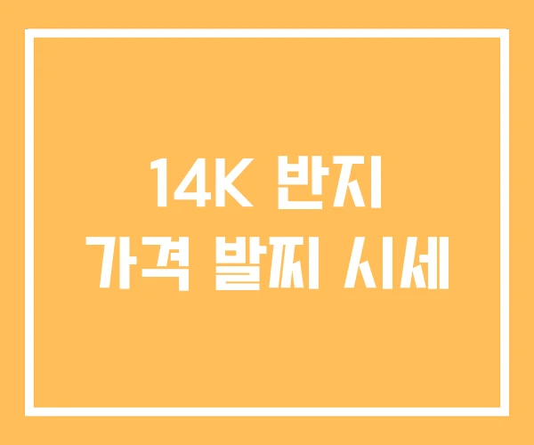 14K 반지 가격 발찌 시세 14K 반지 가격 발찌 시세