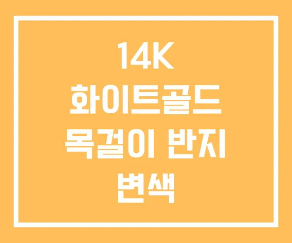 14K 화이트골드 목걸이 반지 변색 14K 화이트골드 목걸이 반지 변색