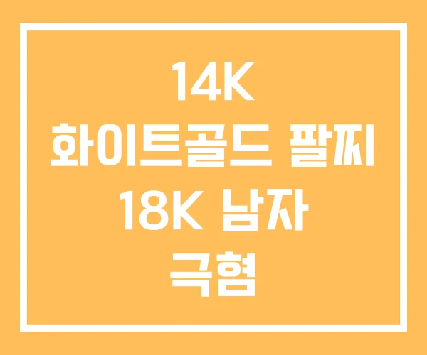 14K 화이트골드 팔찌 18K 남자 극혐