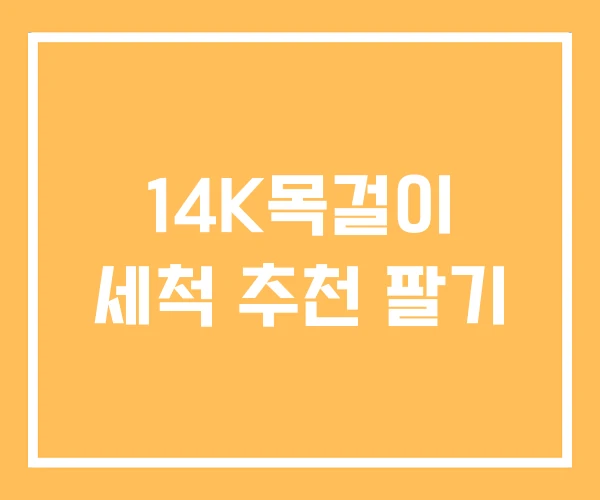 14K목걸이 세척 추천 팔기