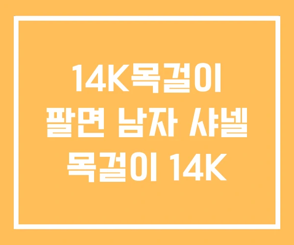 14K목걸이 팔면 남자 샤넬 목걸이 14K