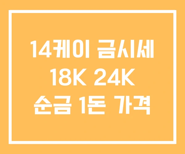 14케이 금시세 18K 24K 순금 1돈 가격 14케이 금시세 18K 24K 순금 1돈 가격
