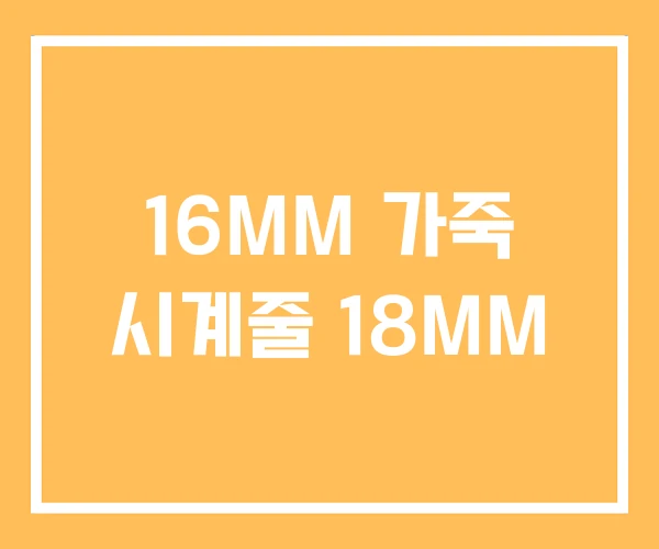 16MM 가죽 시계줄 18MM