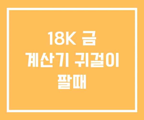 18K 금 계산기 귀걸이 팔때 18K 금 계산기 귀걸이 팔때