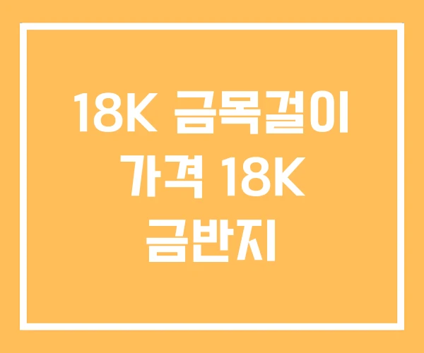 18K 금목걸이 가격 18K 금반지