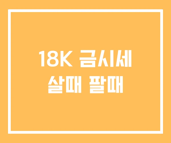 18K 금시세 살때 팔때