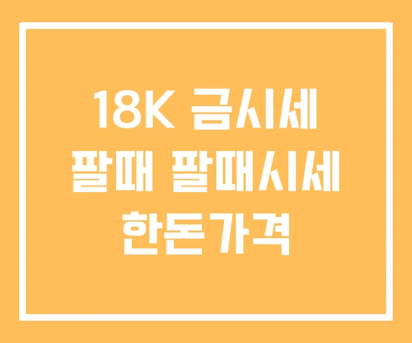 18K 금시세 팔때 팔때시세 한돈가격 18K 금시세 팔때 팔때시세 한돈가격