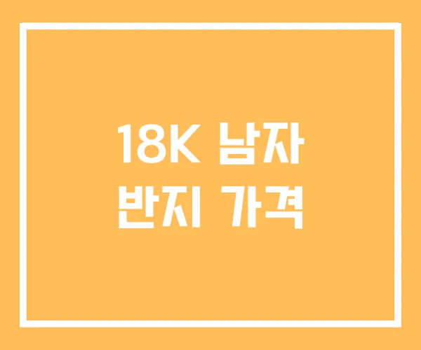 18K 남자 반지 가격