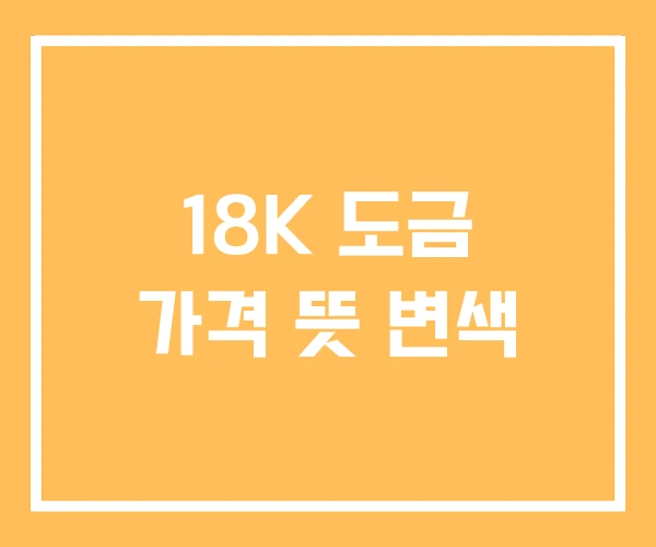 18K 도금 가격 뜻 변색 18K 도금 가격 뜻 변색