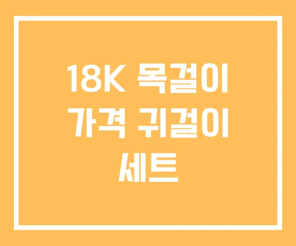 18K 목걸이 가격 귀걸이 세트