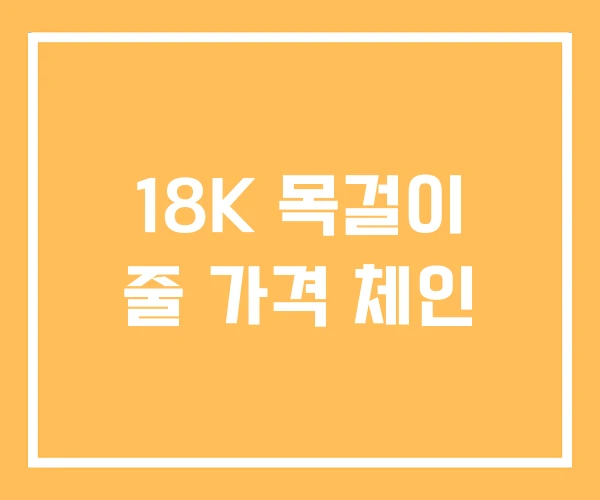 18K 목걸이 줄 가격 체인