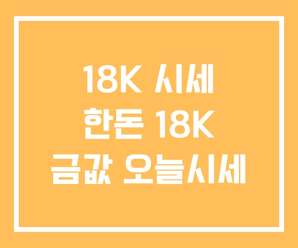 18K 시세 한돈 18K 금값 오늘시세