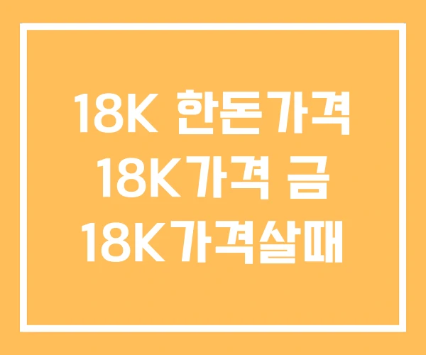 18K 한돈가격 18K가격 금 18K가격살때