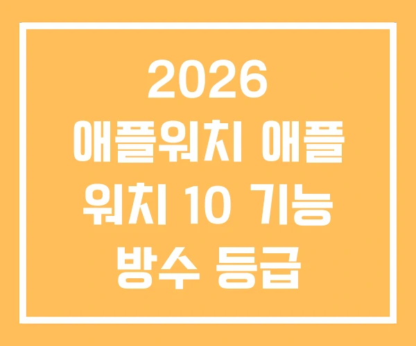 2026 애플워치 애플 워치 10 기능 방수 등급 2026 애플워치 애플 워치 10 기능 방수 등급