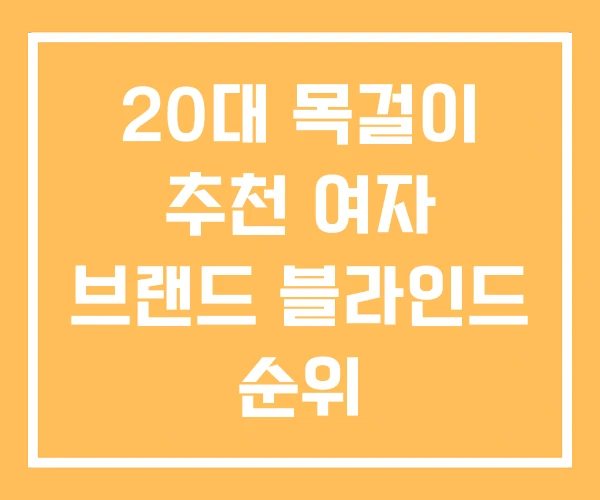 20대 목걸이 추천 여자 브랜드 블라인드 순위