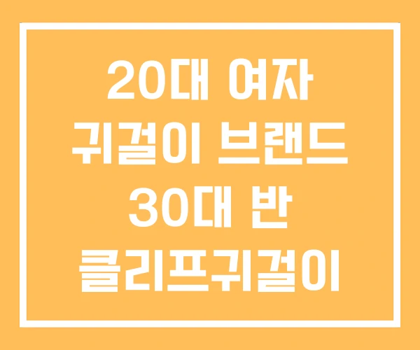20대 여자 귀걸이 브랜드 30대 반 클리프귀걸이