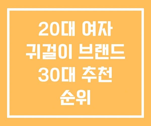 20대 여자 귀걸이 브랜드 30대 추천 순위