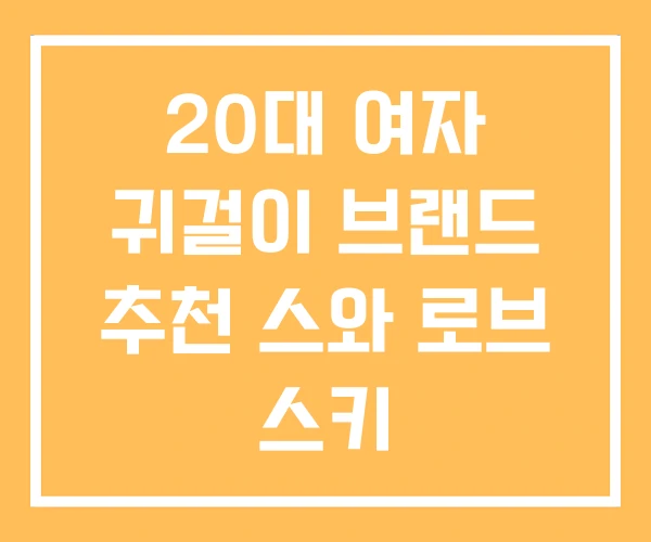 20대 여자 귀걸이 브랜드 추천 스와 로브 스키