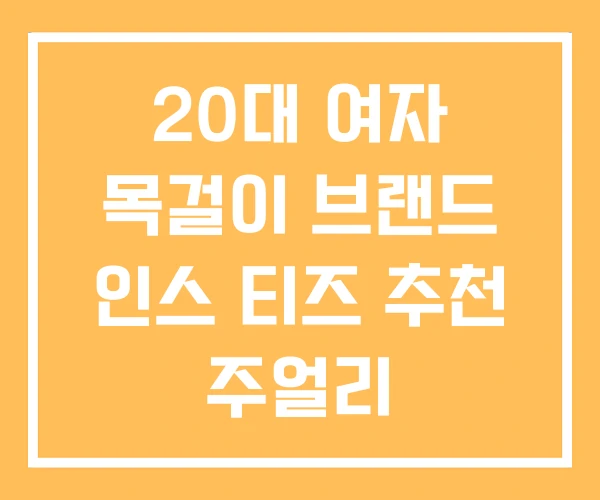 20대 여자 목걸이 브랜드 인스 티즈 추천 주얼리