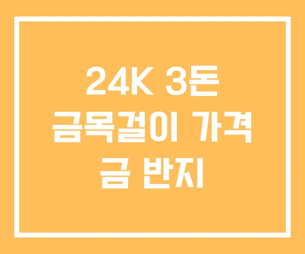 24K 3돈 금목걸이 가격 금 반지