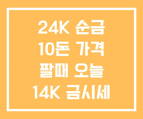 24K 순금 10돈 가격 팔때 오늘 14K 금시세 18K