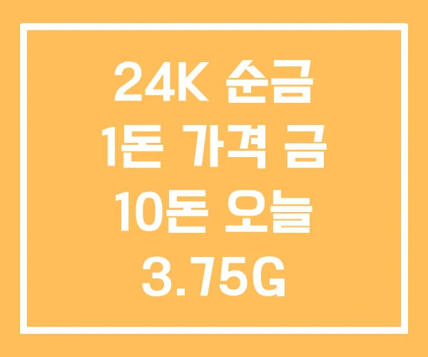 24K 순금 1돈 가격 금 10돈 오늘 3.75G