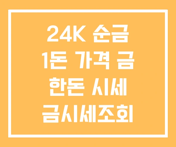 24K 순금 1돈 가격 금 한돈 시세 금시세조회