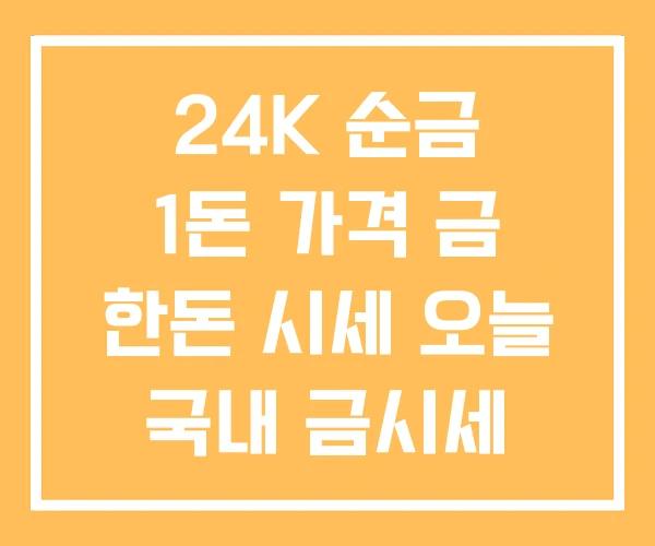 24K 순금 1돈 가격 금 한돈 시세 오늘 국내 금시세