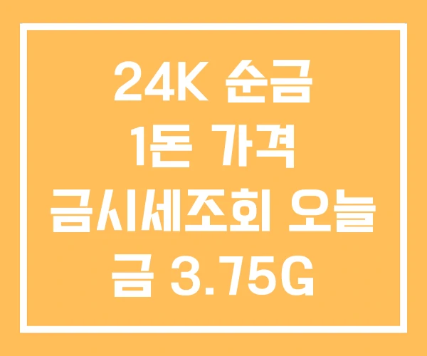 24K 순금 1돈 가격 금시세조회 오늘 금 3.75G