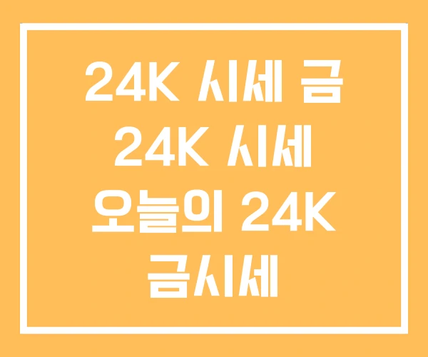 24K 시세 금 24K 시세 오늘의 24K 금시세