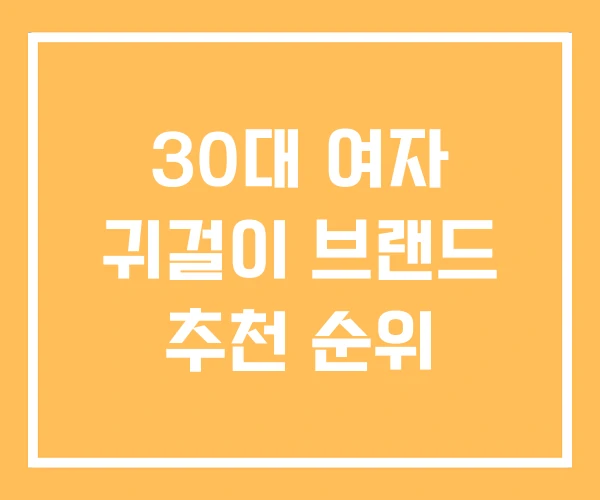 30대 여자 귀걸이 브랜드 추천 순위 30대 여자 귀걸이 브랜드 추천 순위