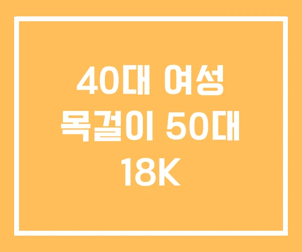 40대 여성 목걸이 50대 18K 40대 여성 목걸이 50대 18K