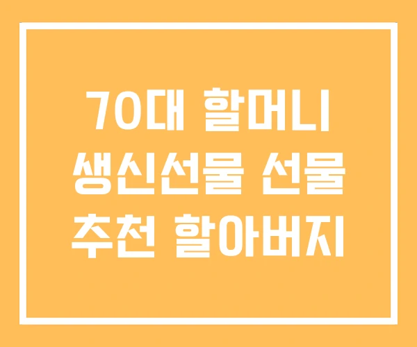70대 할머니 생신선물 선물 추천 할아버지 70대 할머니 생신선물 선물 추천 할아버지