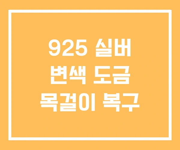 925 실버 변색 도금 목걸이 복구 925 실버 변색 도금 목걸이 복구