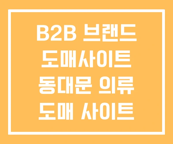 B2B 브랜드 도매사이트 동대문 의류 도매 사이트 창고