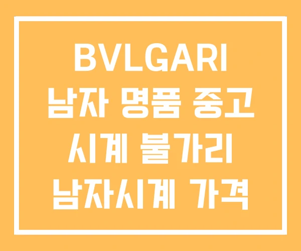 BVLGARI 남자 명품 중고 시계 불가리 남자시계 가격 BVLGARI 남자 명품 중고 시계 불가리 남자시계 가격